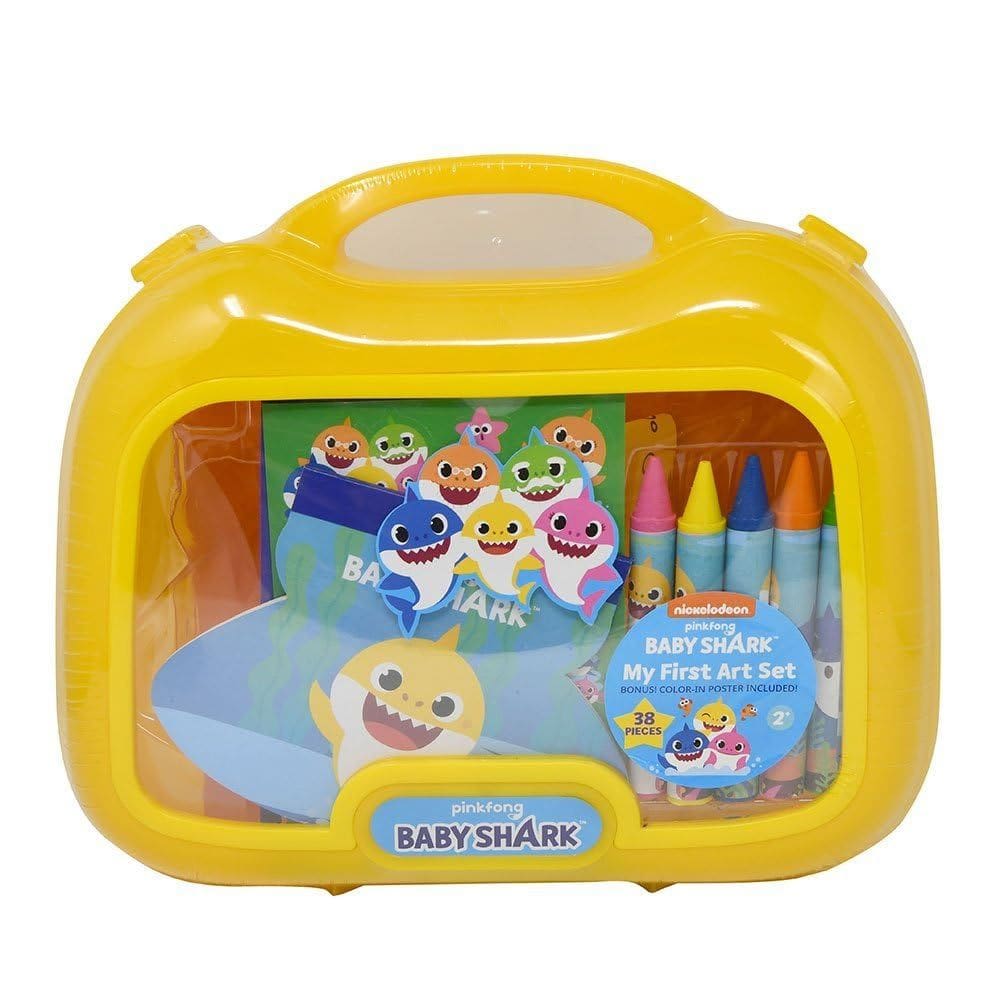 Conjunto de arte Baby Shark My First Kids de 38 peças com lápis de cor e marcadores