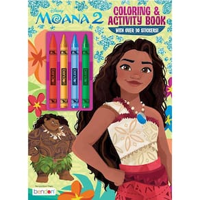 Livro de colorir e atividades Bendon Moana 2 com 4 lápis de cor