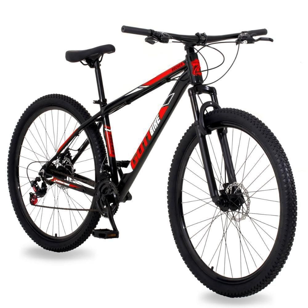 Bicicleta Aro 29 Gott 21 Marchas Câmbio Traseiro Shimano 21 Preto Vermelho