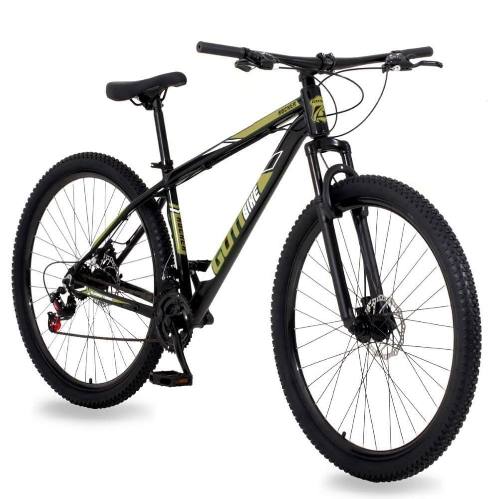 Bicicleta Aro 29 Gott 24 Marchas Câmbio Traseiro Shimano 17 Preto Dourado