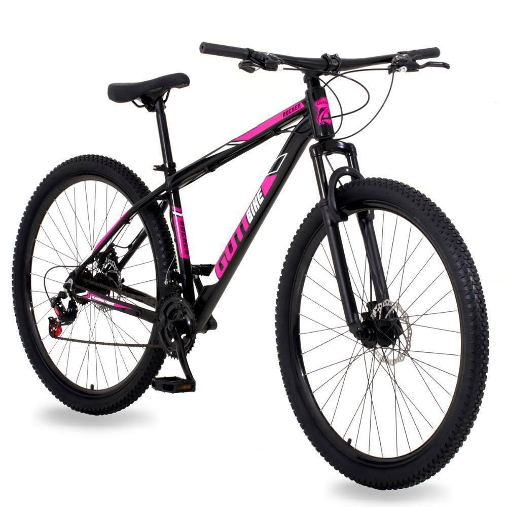 Bicicleta Aro 29 Gott 24 Marchas Câmbio Traseiro Shimano 15.5 Preto Rosa