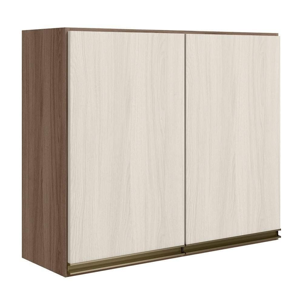 Armario Aereo 2 Portas Mdf 80 Cm Kali 12211 Carvalho Toq Bianco Toq Nicioli Carvalho