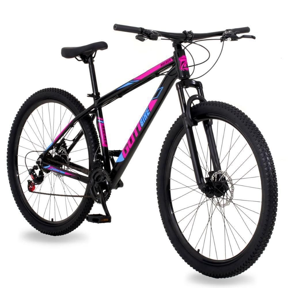 Bicicleta Aro 29 Gott 21 Marchas Câmbio Traseiro Shimano 19 Preto Rosa Azul