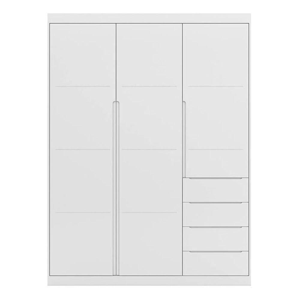 Guarda Roupa Infantil Pietra 3 Portas E 4 Gavetas Branco - Pr Baby Branco