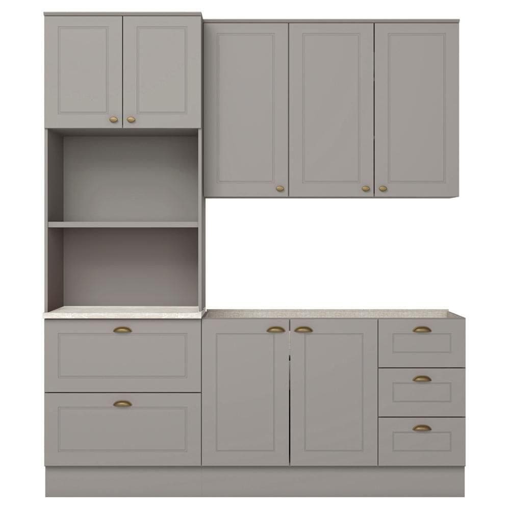 Cozinha Modulada 3 Pecas 120 Cm Ce759 Americana Cinza Calcare Henn