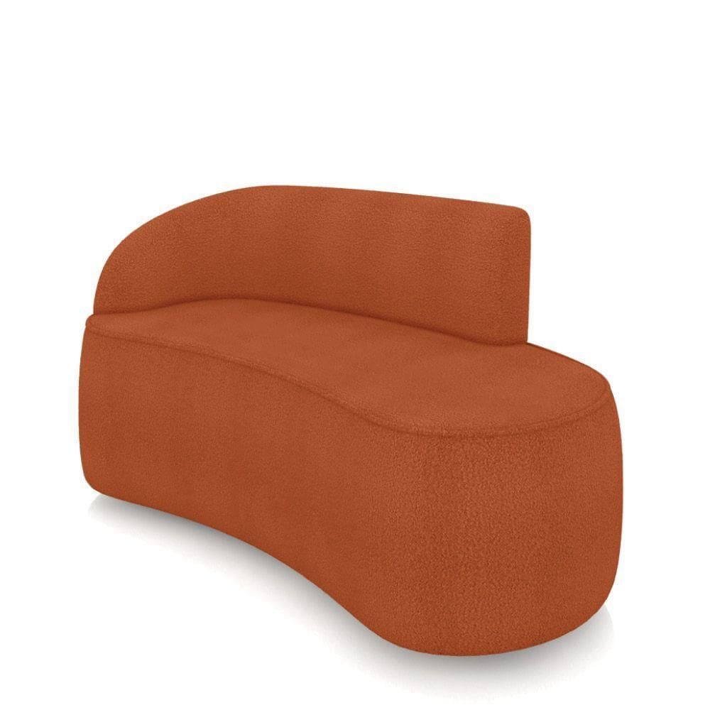 Sofá 2 Lugares Orgânico 140 Cm Morgan Bouclê Terracota D03 - D`rossi