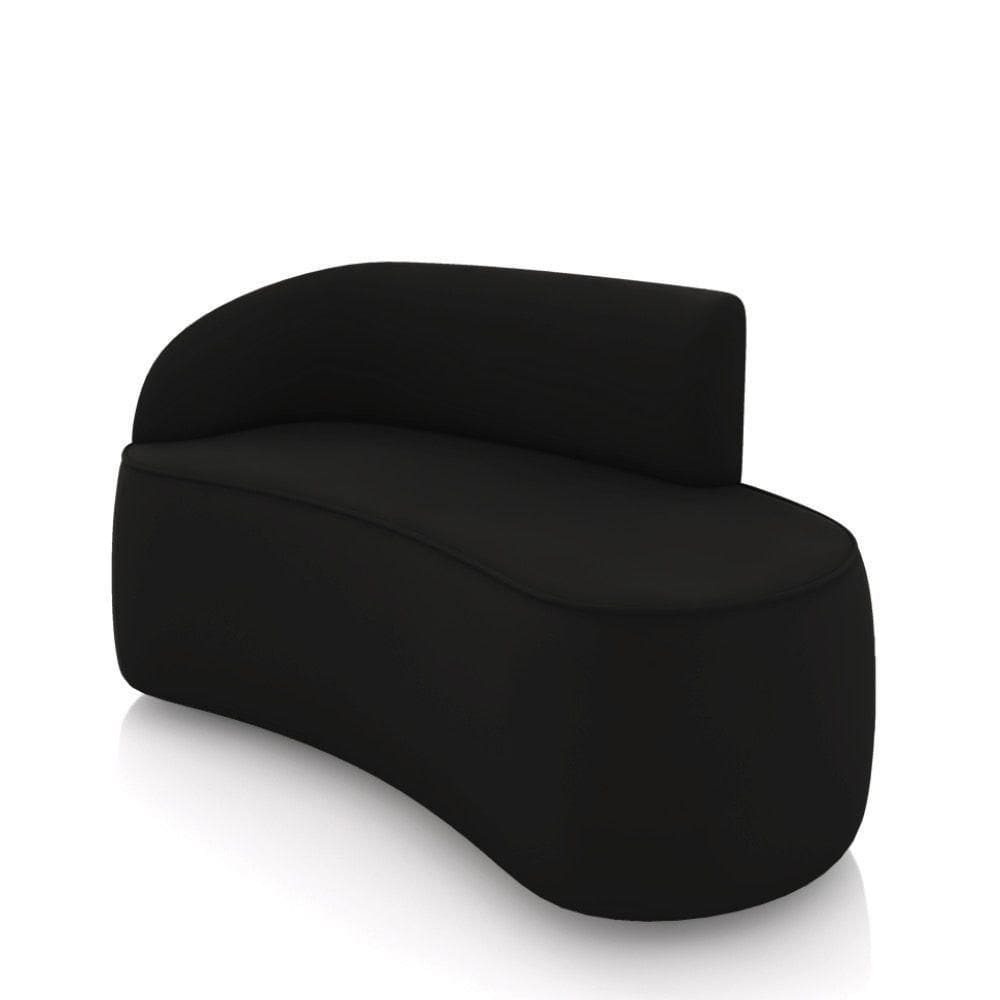 Sofá 2 Lugares Orgânico 140 Cm Morgan Veludo Preto D03 - D`rossi