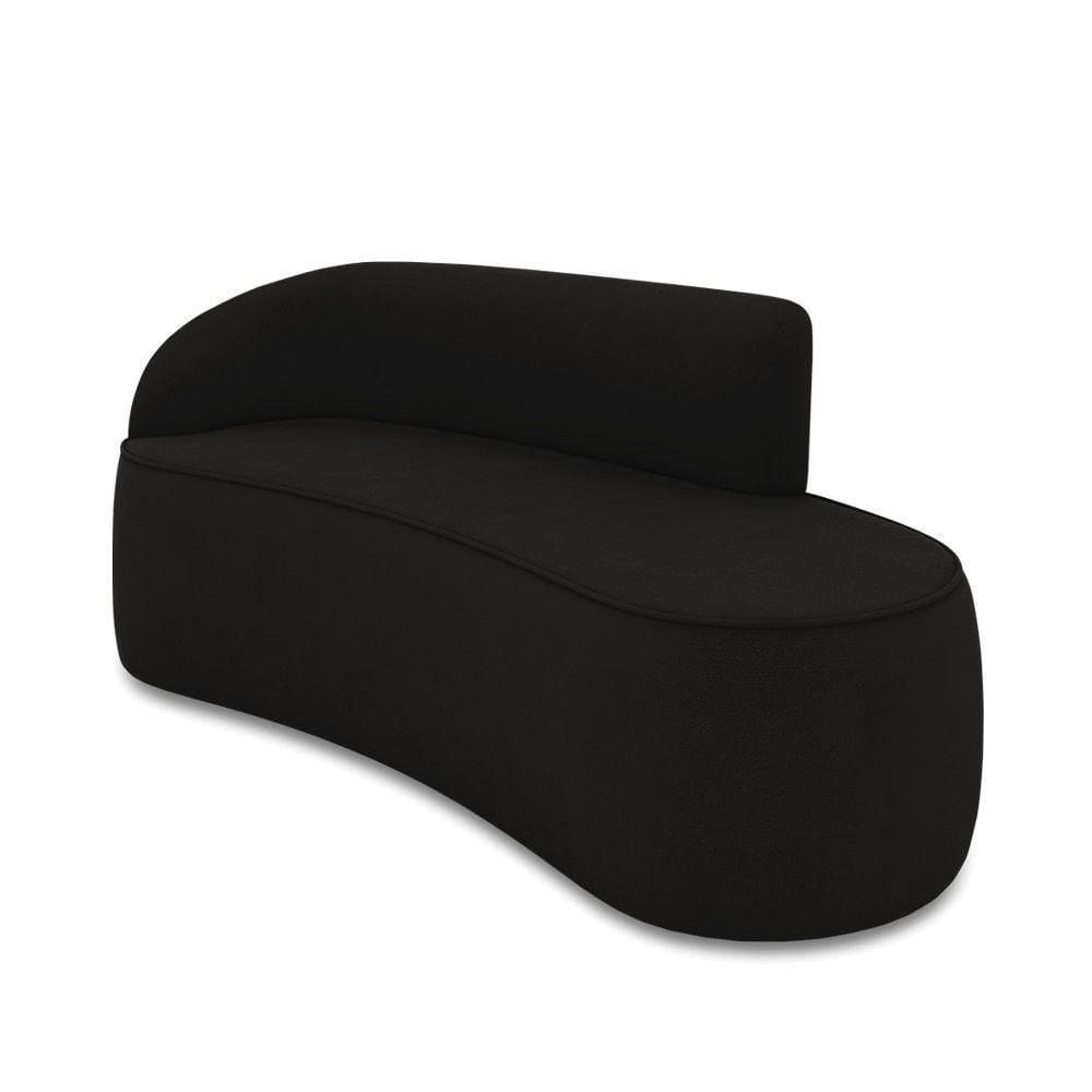Sofá 2 Lugares Orgânico 140 Cm Morgan Suede Preto D03 - D`rossi