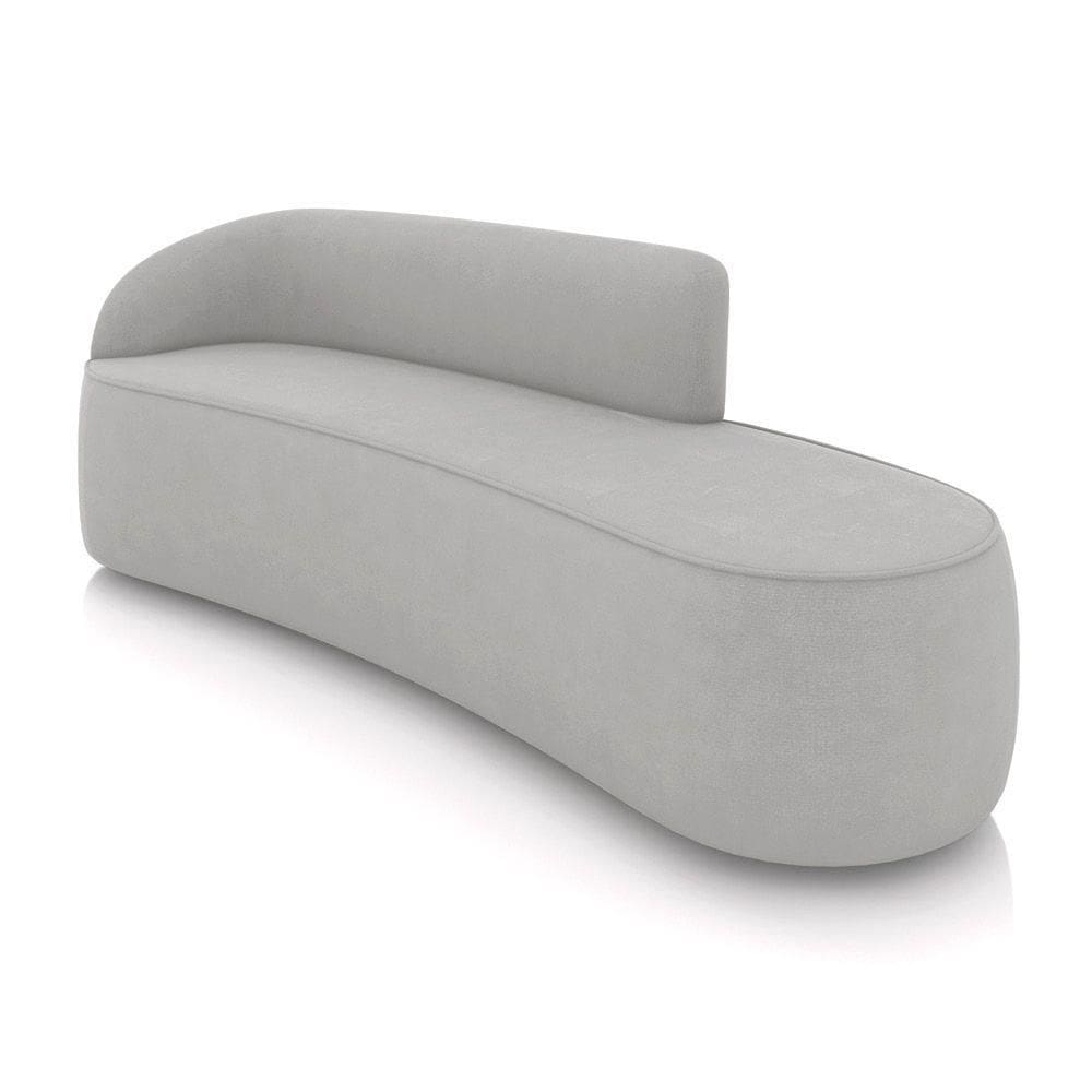 Sofá 4 Lugares Orgânico 220 Cm Morgan Suede Cinza D03 - D`rossi