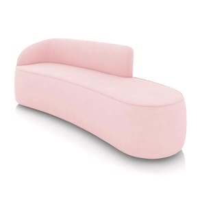 Sofá 4 Lugares Orgânico 220 Cm Morgan Suede Rosa Bebê D03 - D`rossi