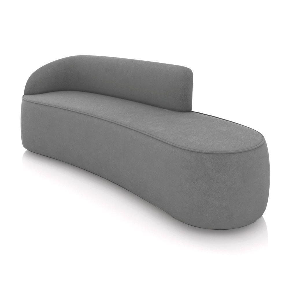 Sofá 4 Lugares Orgânico 220 Cm Morgan Suede Grafite D03 - D`rossi