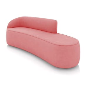 Sofá 4 Lugares Orgânico 220 Cm Morgan Suede Rosê D03 - D`rossi