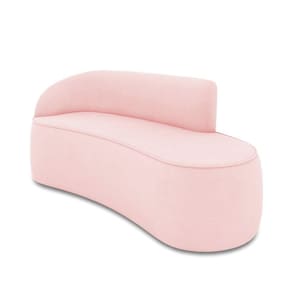 Sofá 3 Lugares Orgânico 180 Cm Morgan Suede Rosa Bebê D03 - D`rossi