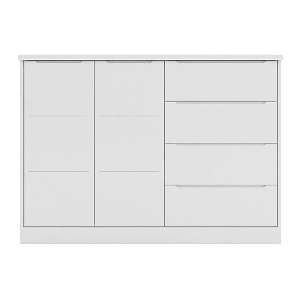 Cômoda Infantil Pietra Com 2 Portas E 4 Gavetas Branco - Pr Baby Branco