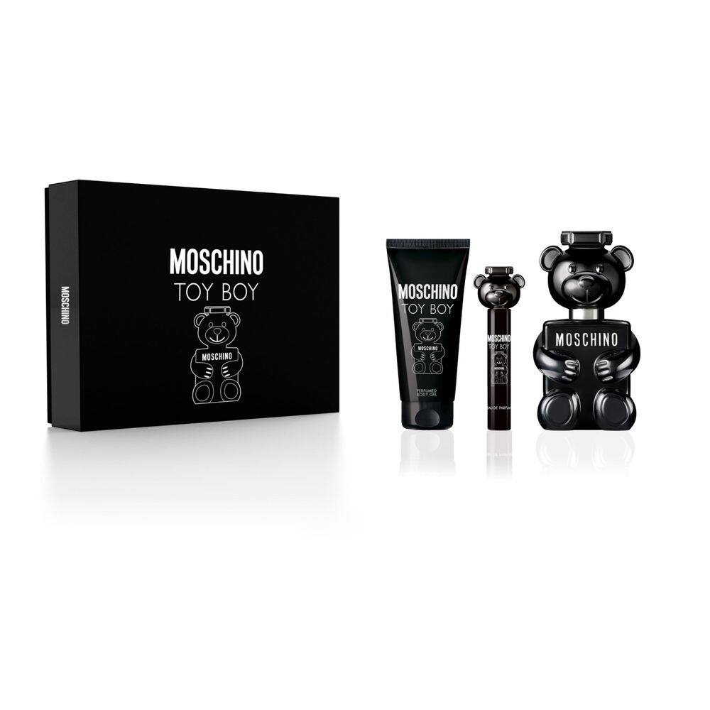 Conjunto de perfume para presente MOSCHINO Toy Boy para homens, 100 ml ou mais de gel de banho