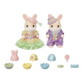 Conjunto de brinquedos para bonecas Calico Critters Easter Celebration com 2 bonecos