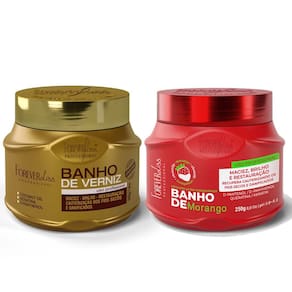Kit Masc. banho de verniz e de Morango Forever Liss 250g