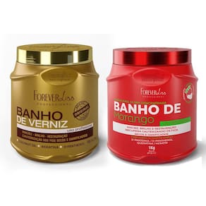 Kit Masc Banho de verniz e Banho de Morango Forever Liss 1kg