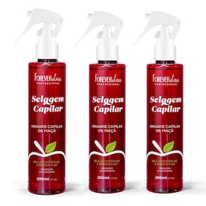 Kit 03 Vinagre Capilar de Maçã Forever Liss 200ml