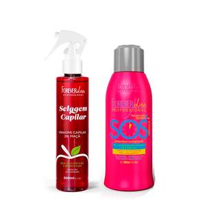 Kit Vinagre Capilar de Maçã e SOS Forever Liss