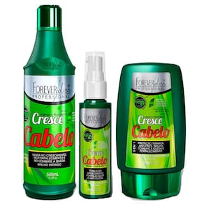 Kit Cresce Cabelo Shampoo Leave-in e Tônico Forever Liss