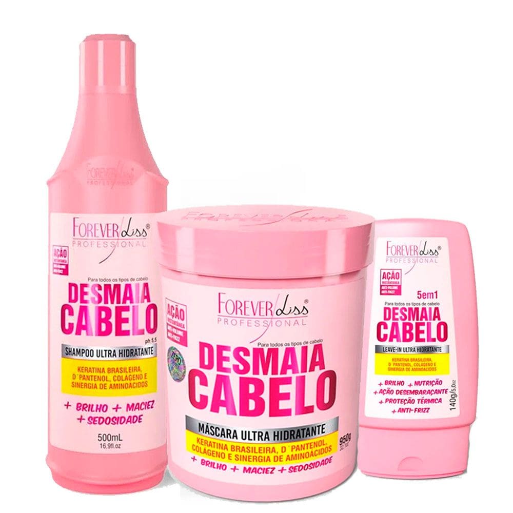 Kit Desmaia Cabelo Anti Frizz Forever Liss Profissional