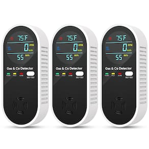 Detector de vazamento de gás e monóxido de carbono NICGOL 4 em 1 (3 pacotes)