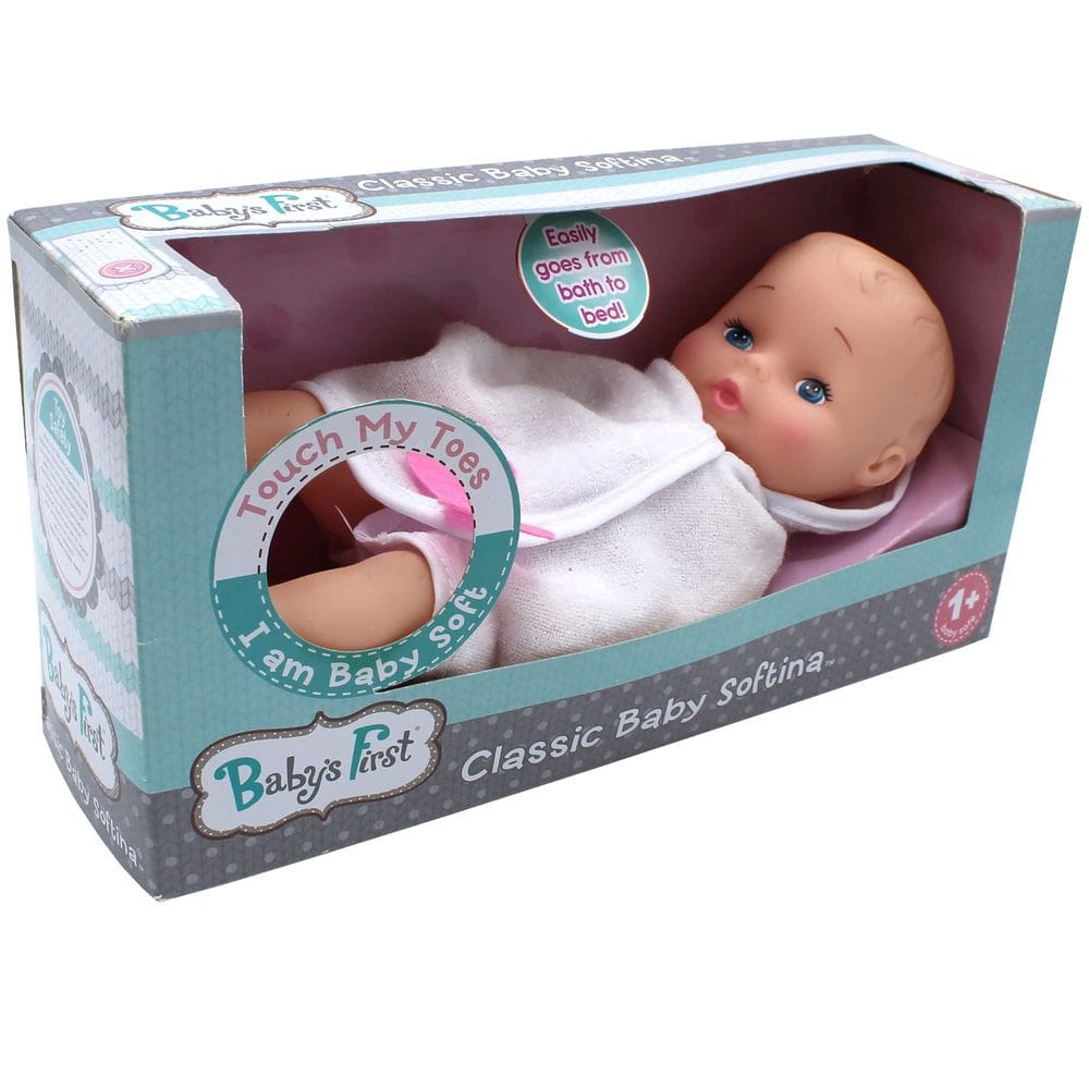 Toy Doll Baby`s First Bathtime Softina White Plastic 1+