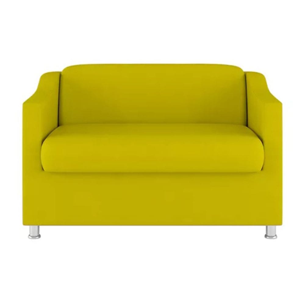 Namoradeira Decorativa Reforçada Recepção Suede Amarelo