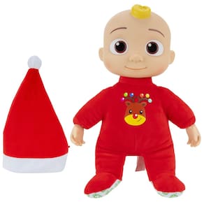 Boneca musical CocoMelon Deck The Halls JJ com chapéu de Papai Noel