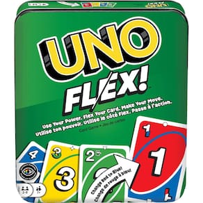 Jogo de cartas Mattel Games UNO Flex Family Night com lata colecionável