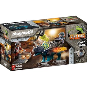 Toy Playmobil Dino Rise Triceratops Battle com pedras