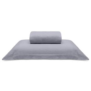Jogo De Cama Buettner Solteiro Malha 100% Algodão Liso 2 Peças Image Cinza