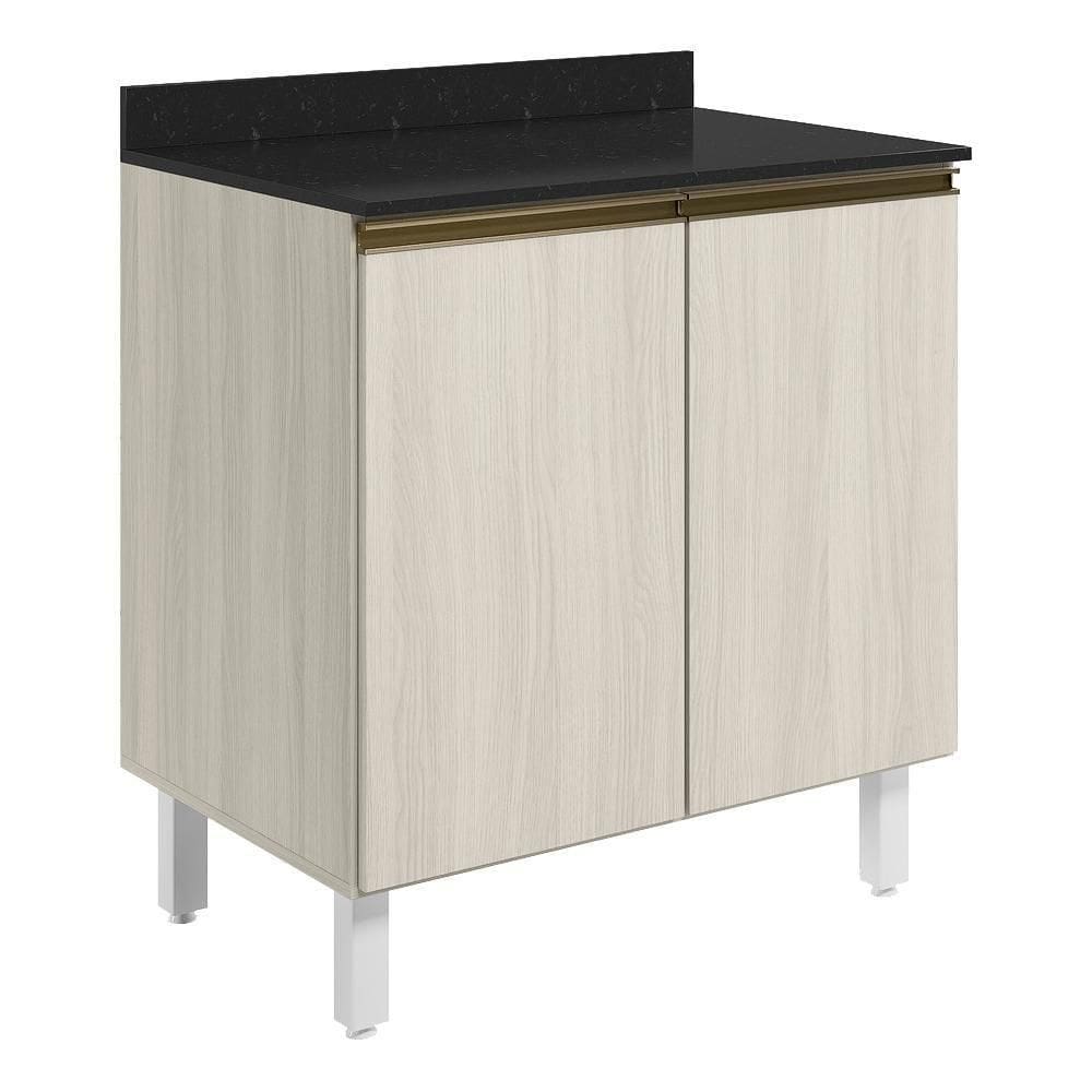 Balcao Com Tampo 2 Portas 80 Cm Mdf Kali 12223 Bianco Toq Bianco Toq Nicioli