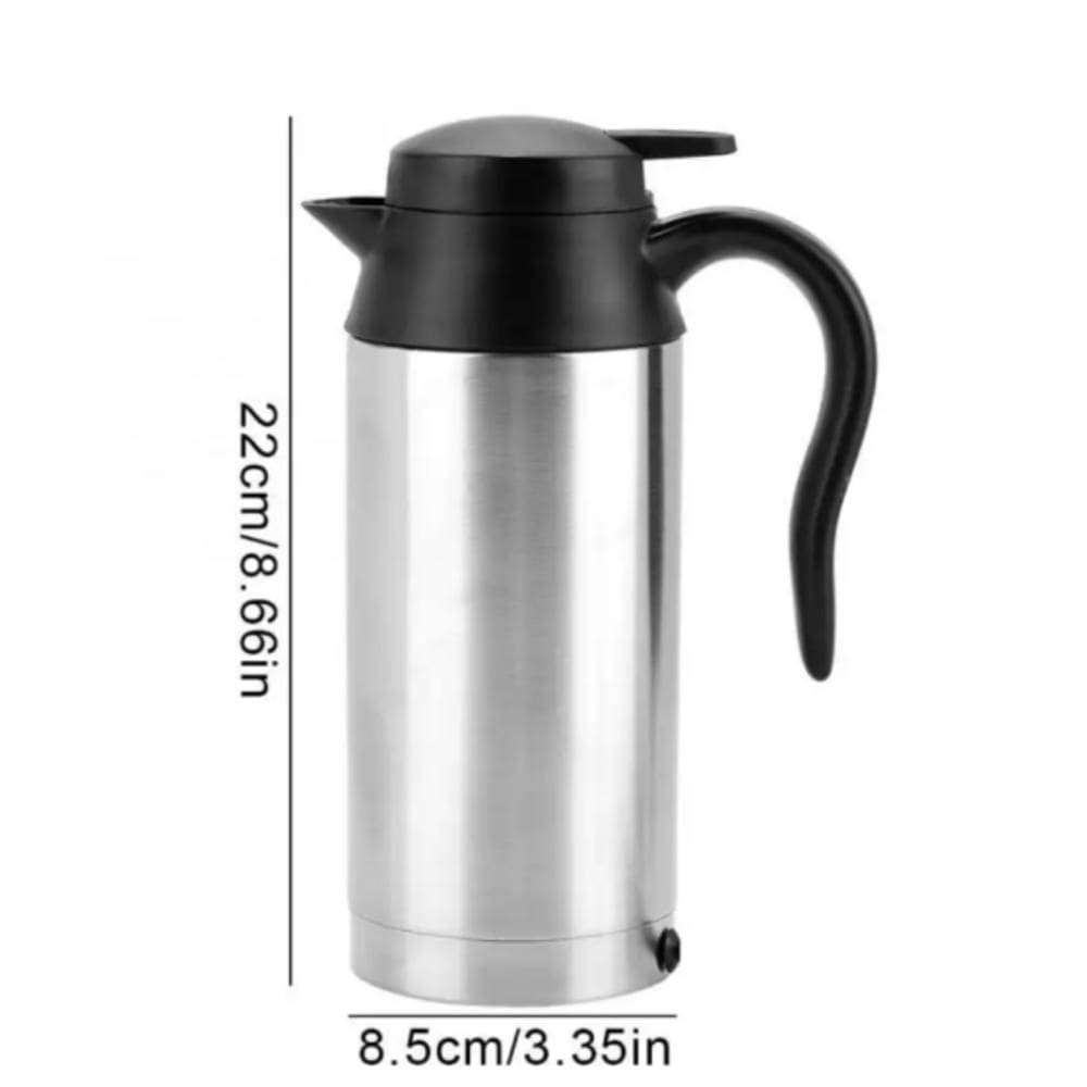 Garrafa Termica Eletrica 600Ml Inox 12V Portatil Para Carro Viagem Barco Cafe Cha E Bebidas Quentes
