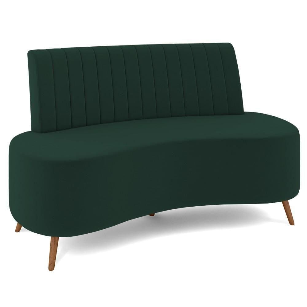 Sofá 2 Lugares Para Sala Living 160cm Pés Palito Tamar K04 Veludo Verde - Mpozenato