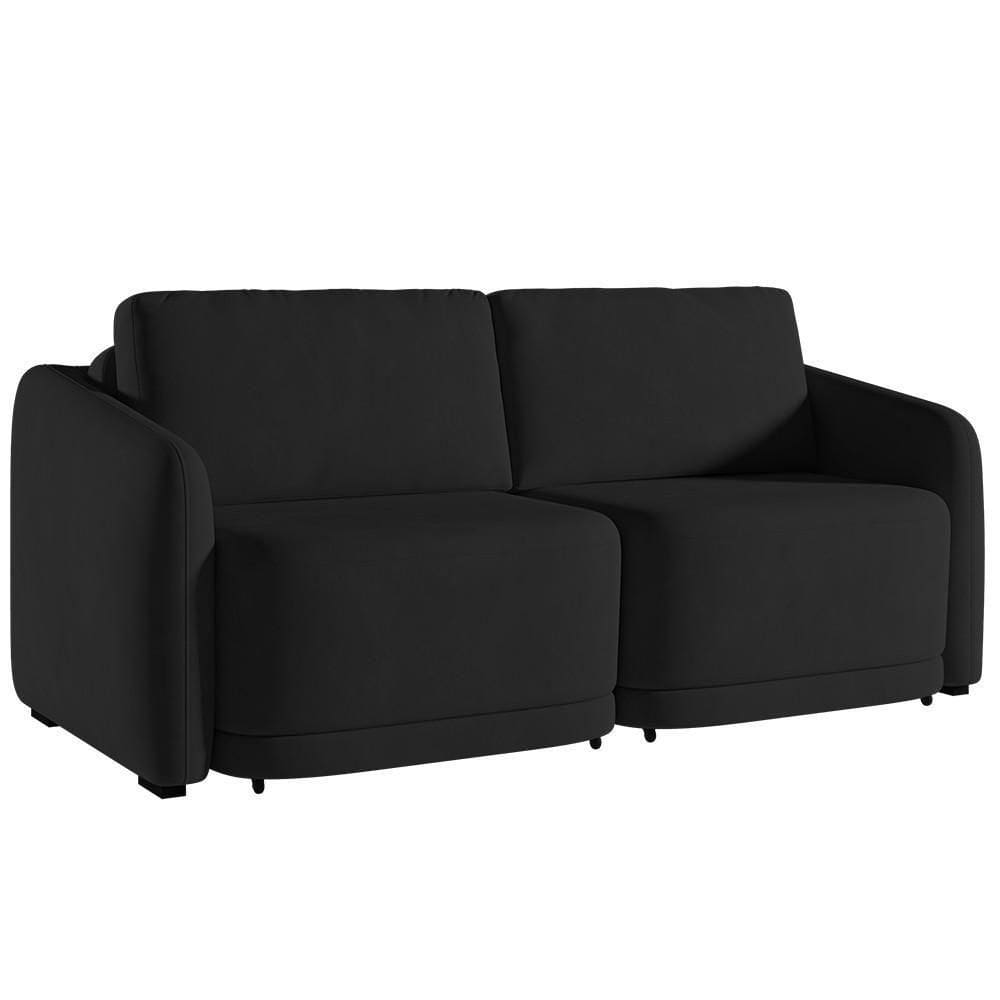 Sofá Cama Casal Para Sala 236cm Polska K04 Veludo Preto - Mpozenato