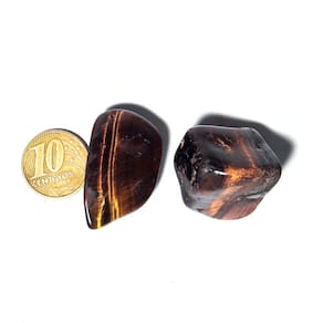 02 Olho de Tigre Indiano Rolado Pedra G 30 a 45mm Classe A