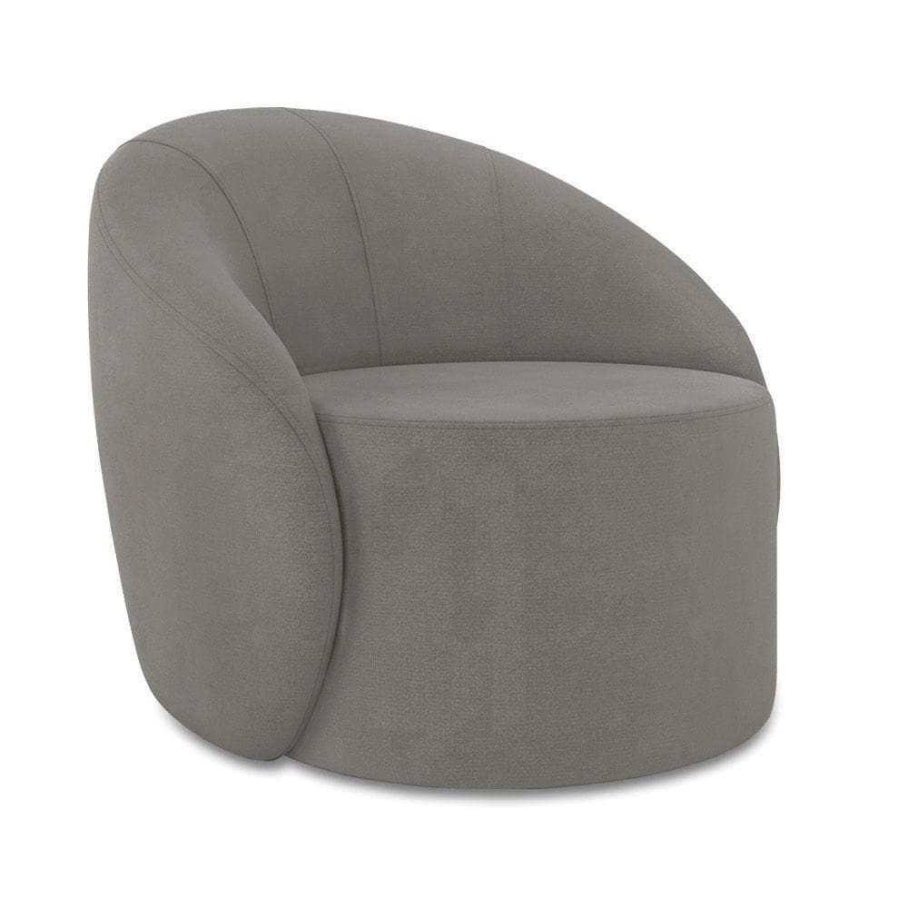 Poltrona Decorativa Orgânica Lua Suede Grafite D03 - D`rossi