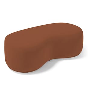 Puff Decorativo Living Aisha Orgânico 02 Lugares Veludo Terracota - Abmaza