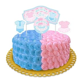 Topper para Bolo Chá Revelação com 4 Unidades - Festcolor