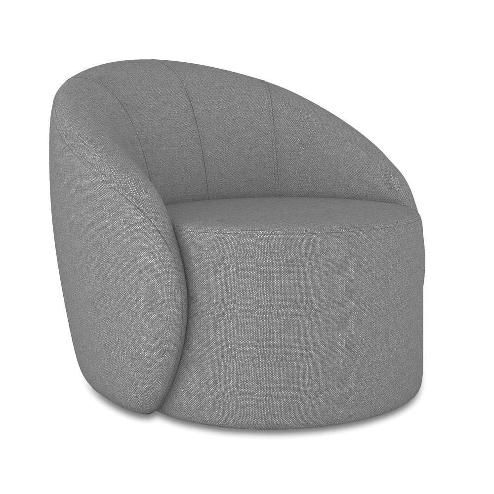 Poltrona Decorativa Orgânica Lua Linho Grafite D03 - D`rossi