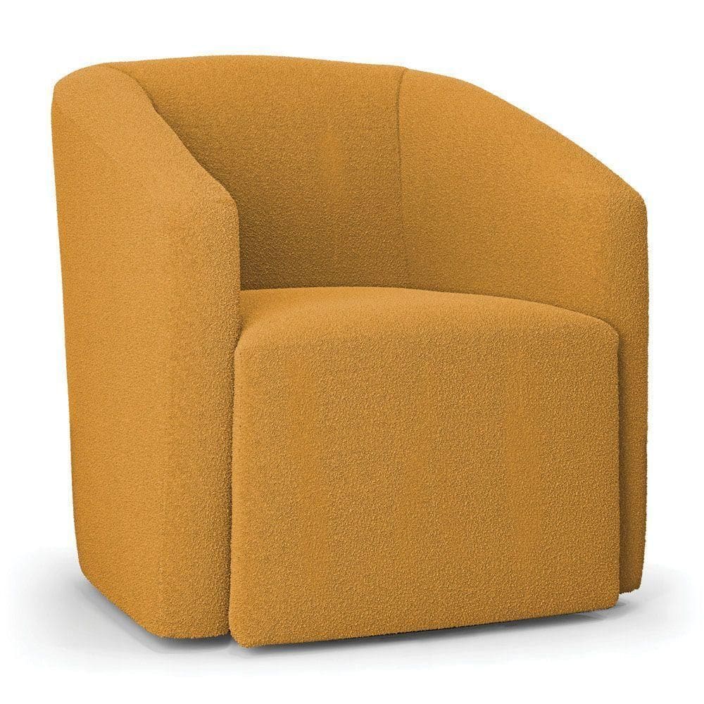 Poltrona Decorativa Orgânica Stella Max Bouclê Mostarda D03 - D`rossi