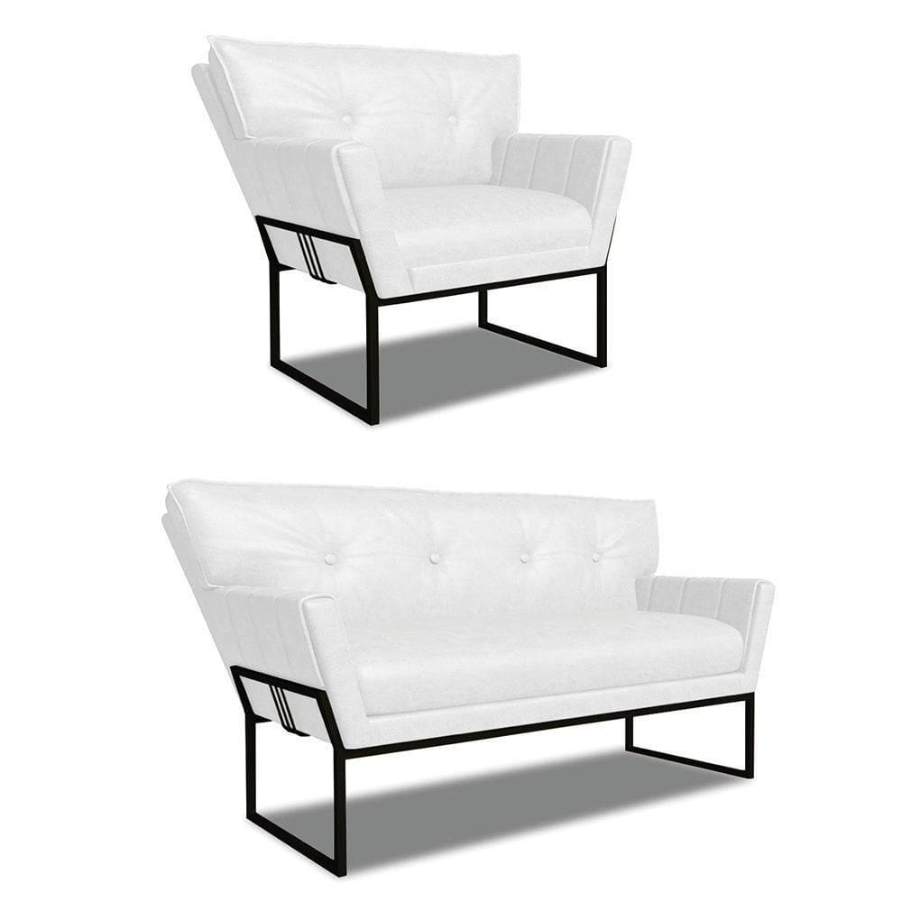 Namoradeira E Poltrona Industrial Pto Anitta Sintético Pu Branco D03 - D`rossi