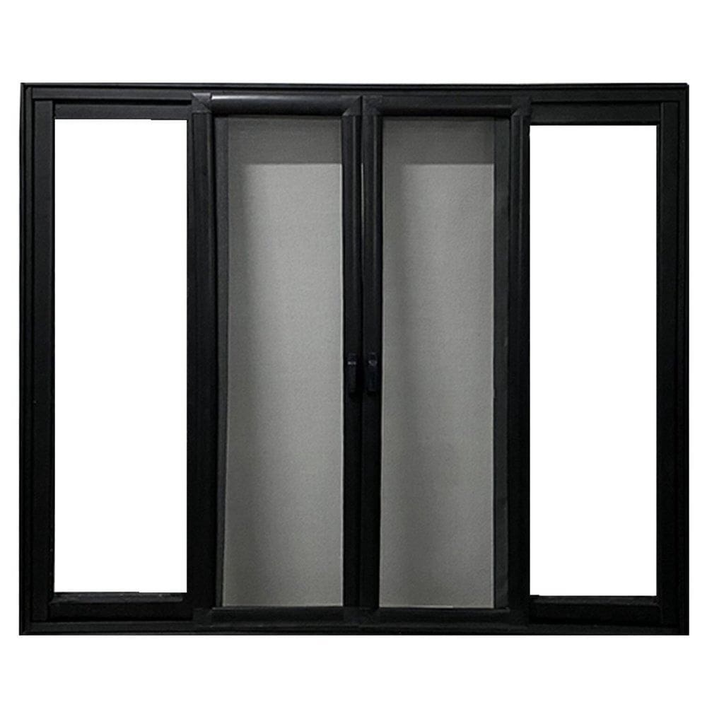 Janela Vitro 4 Folhas Tela Mosquiteira Linha 25 Alum. Preto 100x150 Preto