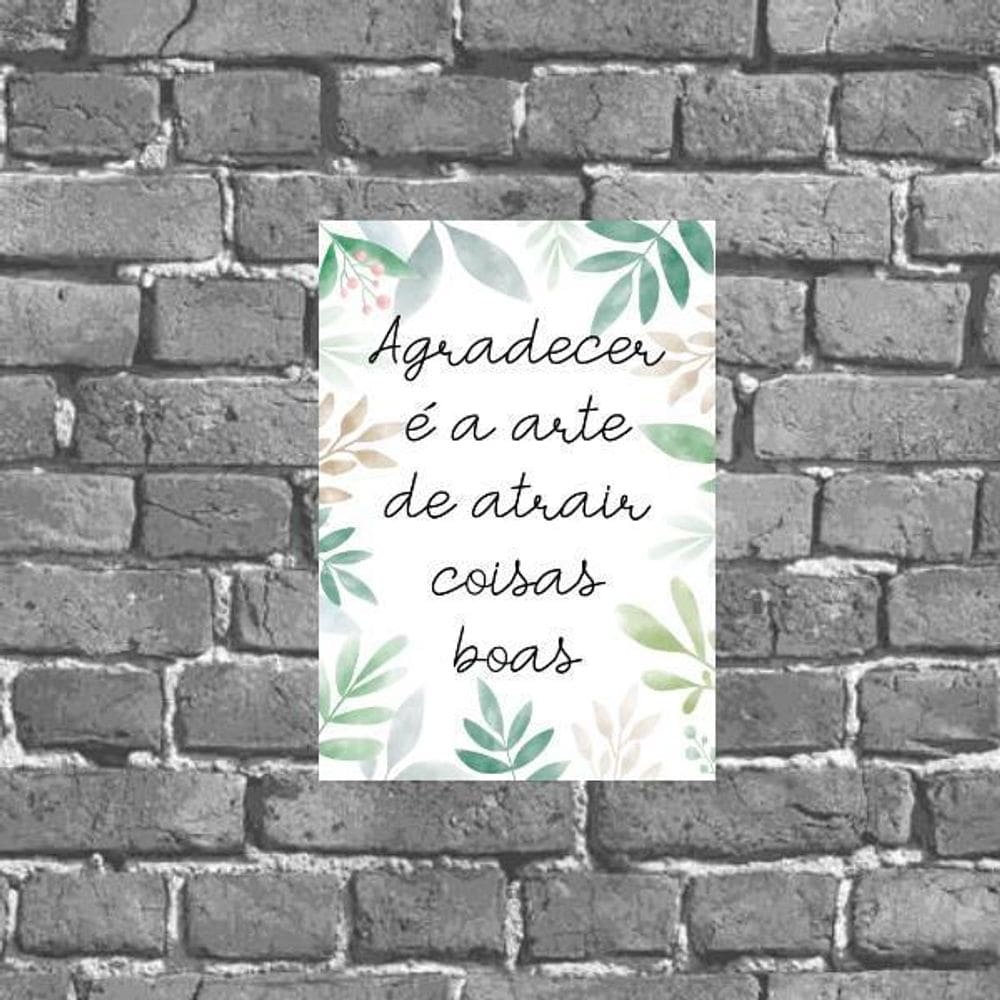 Placa Decorativa Frase Agradecer 18X27Cm
