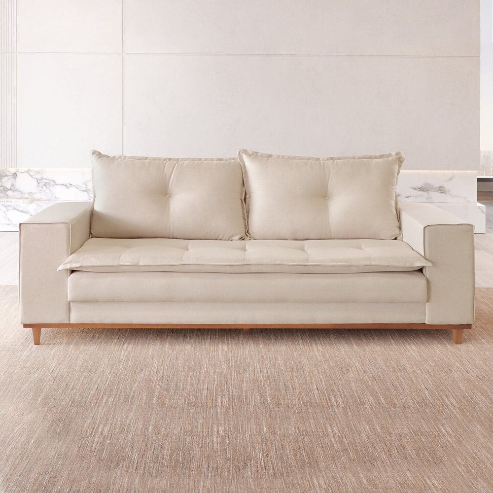 Sofá 4 Lugares 220cmX 92cm X 81cm Caparaó Bege