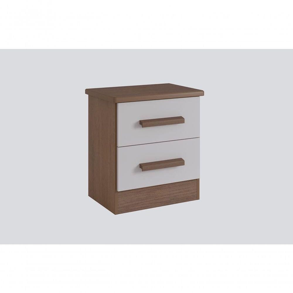 Mesa De Cabeceira 2 Portas New Athos - D` Doro Castanho/off White