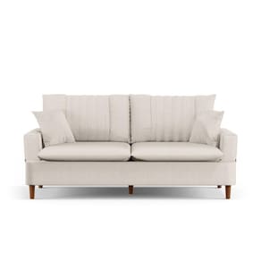 Sofá Living 2 Lugares 160cm Com Almofadas Veras D05 Linho Cru - Mpozenato