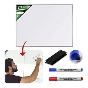 Lousa Quadro Branco Aluminio 70X50 + 2 Canetas E Apagador